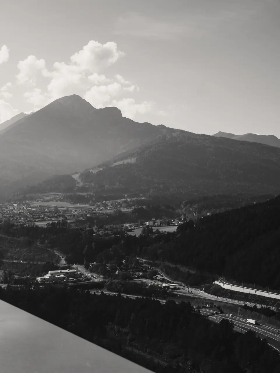 Luftaufnahme der österreichischen Landschaft bei Linz